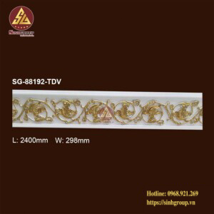 Phào máng hắt Hoa Văn Pu SG-88192-TDV trắng dát vàng