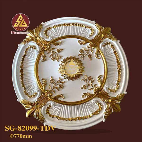 mâm trần trang trí trắng dát vàng SG-82099-TDV-1