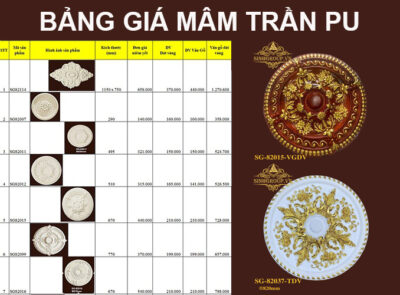 bảng báo giá mâm trần pu mới nhất