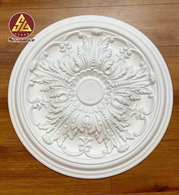 Mâm Trần Trang Trí PU SG-82012 Trắng Cao Cấp