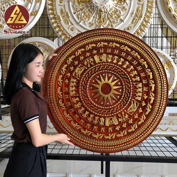 mâm trần vân gỗ dát vàng Pu SG-82110-VGDV