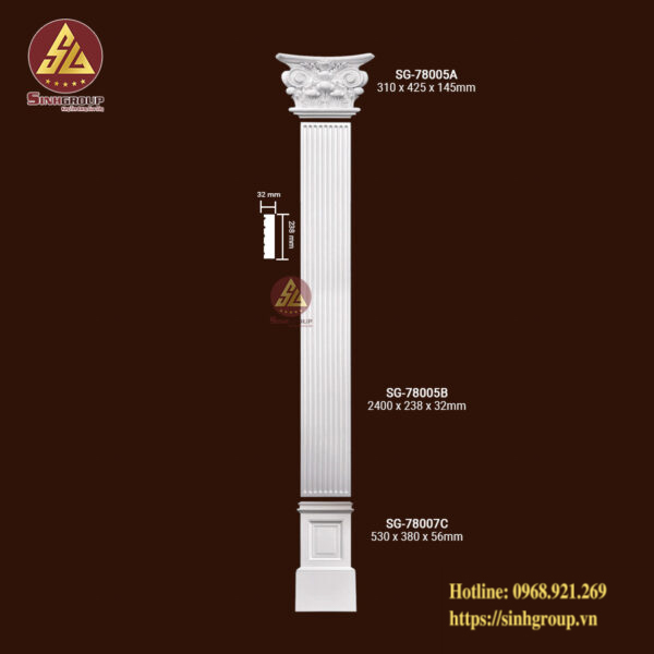 Bộ Cột Vuông PU 24cm