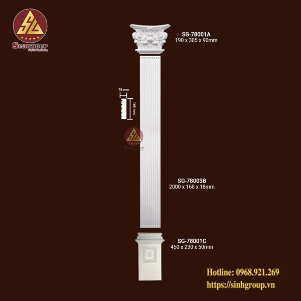 Bộ Cột Vuông PU 17cm