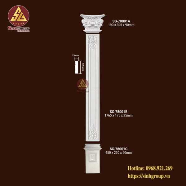 Bộ Cột Vuông PU 18cm