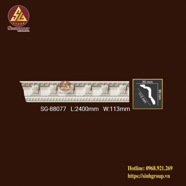 Phào Trần Trang Trí Hoa Văn Pu SG 88077