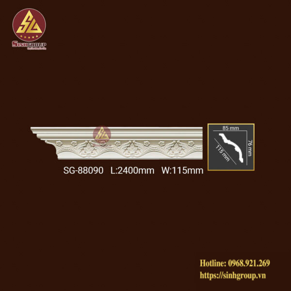 Phào Trần Trang Trí Hoa Văn Pu SG 88090