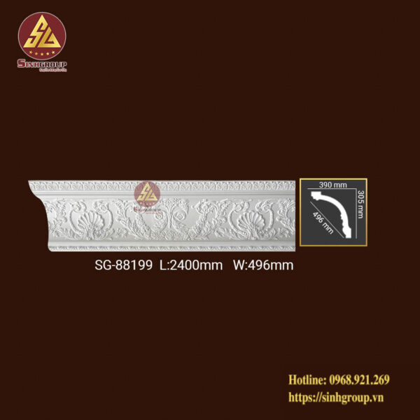 Phào Trần Trang Trí Hoa Văn Pu SG 88199