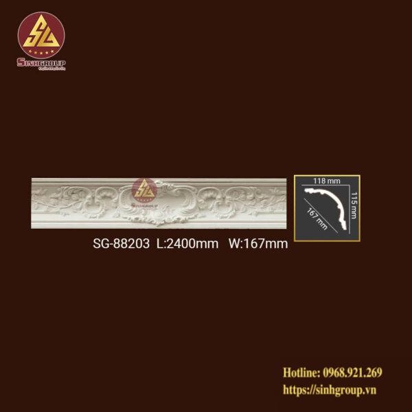 Phào Trần Trang Trí Hoa Văn Pu SG 88203