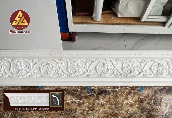phào máng hắt SG-88192 trắng hoa văn