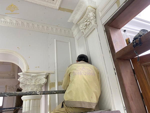các bước thi công phào chỉ pu