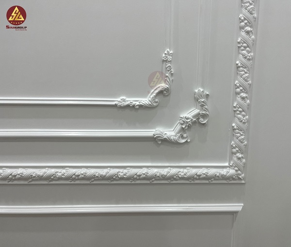 chỉ nẹp tường hoa văn Pu SG-87020 trắng
