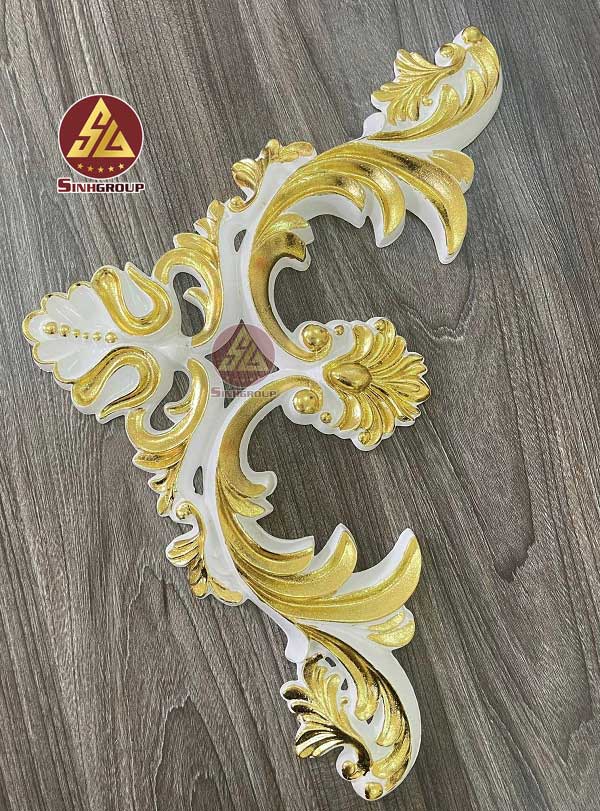 hoa góc trang trí SG-81086 trắng dát vàng