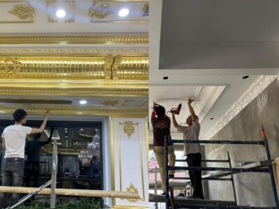 Hướng dẫn các bước thi công phào chỉ Pu