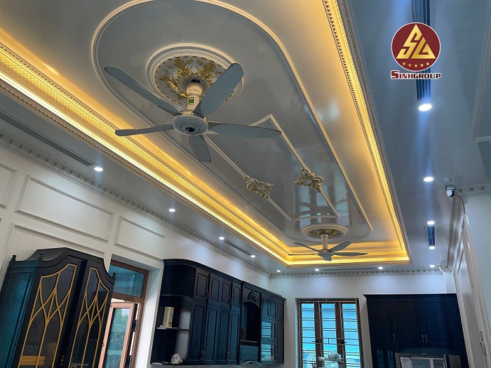 Mẫu phòng ăn, nhà bếp đẹp sử dụng phào chỉ pu - Ảnh 11