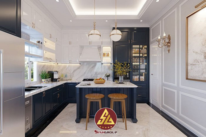 Mẫu phòng ăn, nhà bếp đẹp sử dụng phào chỉ pu - Ảnh 15