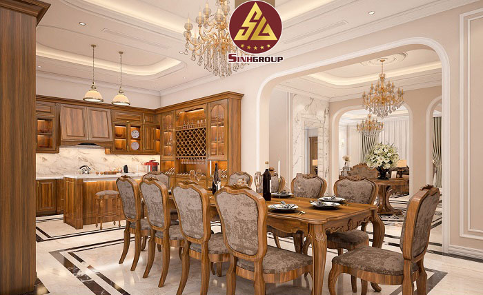 Mẫu phòng ăn, nhà bếp đẹp sử dụng phào chỉ pu - Ảnh 25