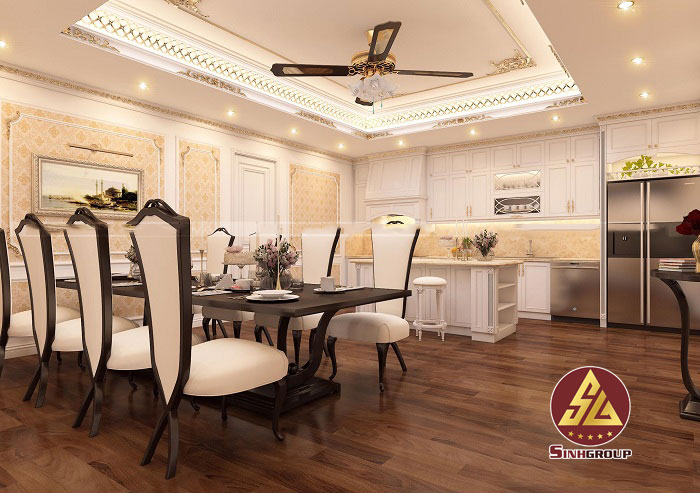 Mẫu phòng ăn, nhà bếp đẹp sử dụng phào chỉ pu - Ảnh 27