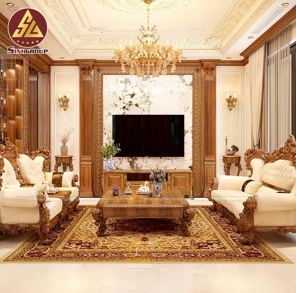 ốp cột trang trí phòng khách