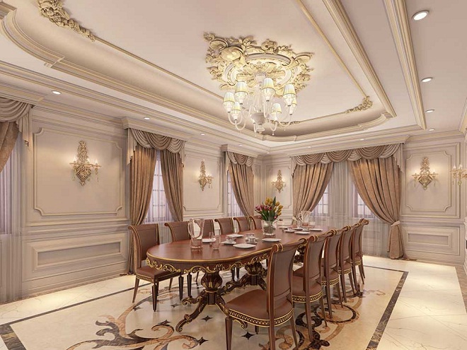phào chỉ pu trang trí phòng ăn, nhà bếp