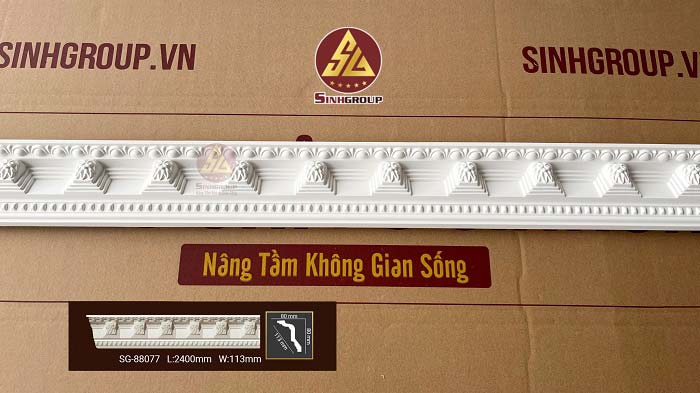 phào cổ trần pu hoa văn trắng SG-88077