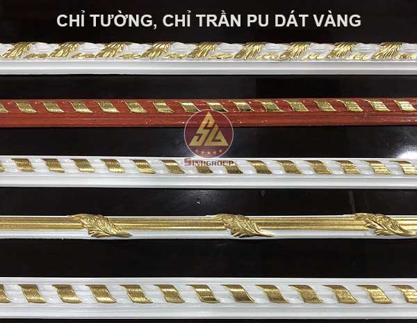 chỉ trần, chỉ tường pu dát vàng