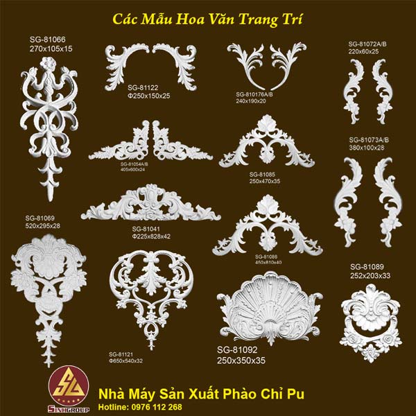 hoa văn trang trí bằng nhựa