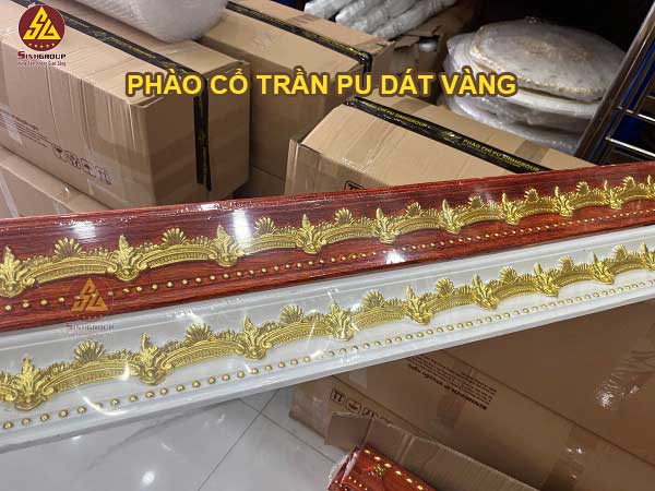 phào cổ trần pu dát vàng