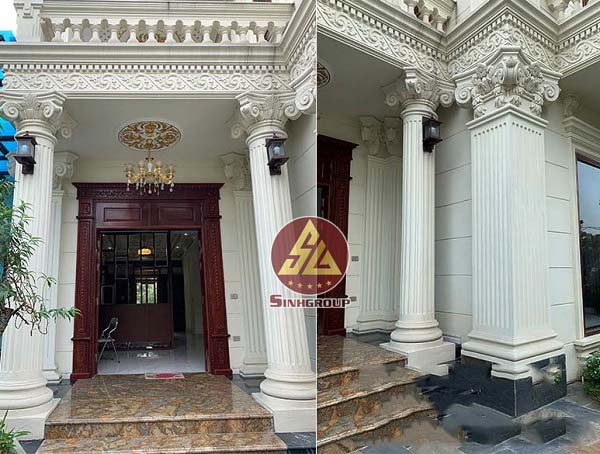 đầu cột đắt tay bằng xi măng