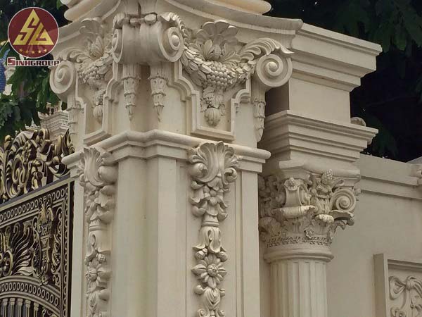 phào chỉ đầu cột xi măng