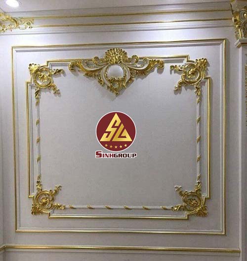 phào chỉ pu tường dát vàng