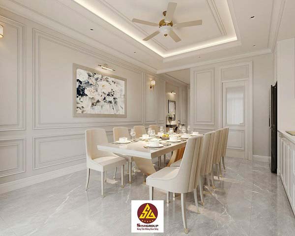 phào chỉ phòng bếp nhà phố hiện đại