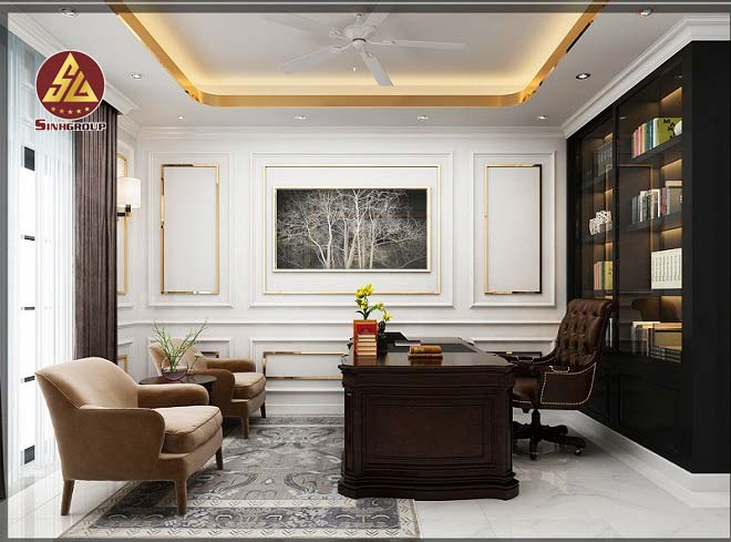 phào chỉ phòng làm việc hiện đại