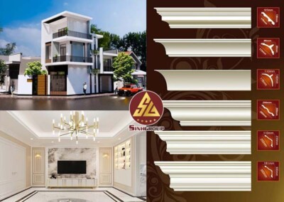phào chỉ pu nhà phố hiện đại