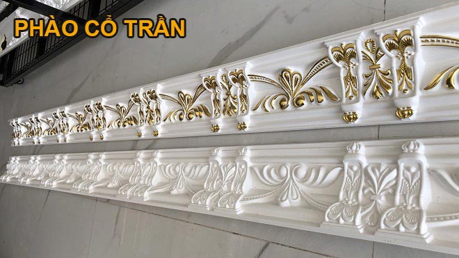 phào cổ trần dát vàng tân cổ điển