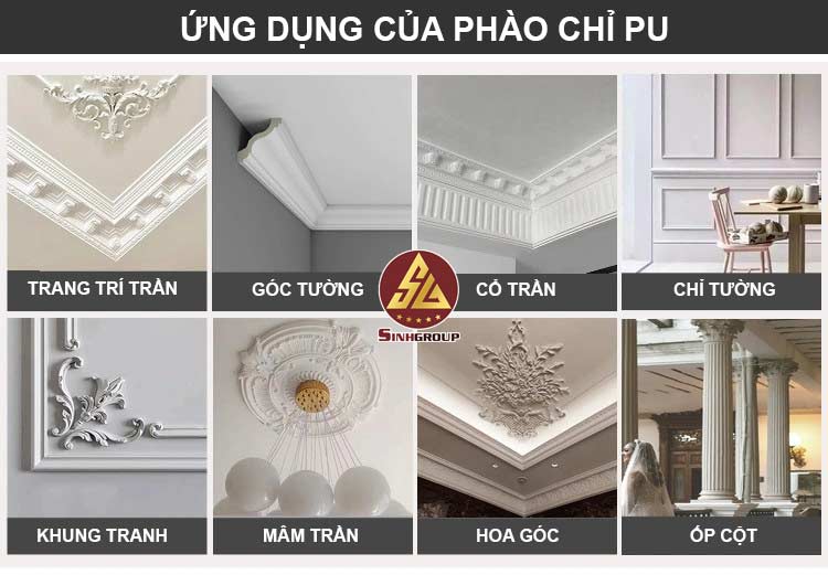 ứng dụng của phào chỉ pu