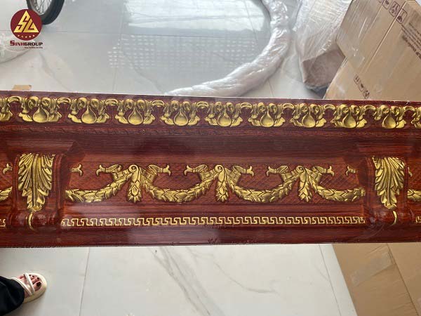 phào cổ trần vân gỗ dát vàng nhựa Pu SG-88185-VGDV