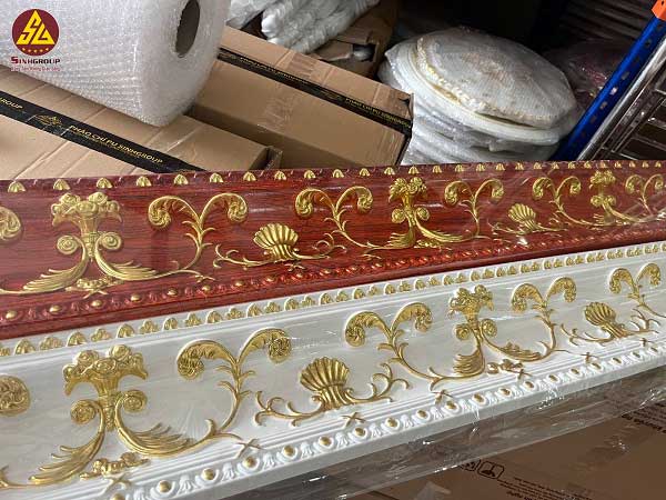 phào lòng máng hoa văn trắng dát vàng SG-88178-TDV
