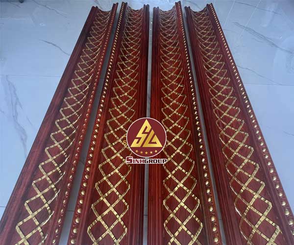 phào máng caro nhựa pu sơn nhũ vàng