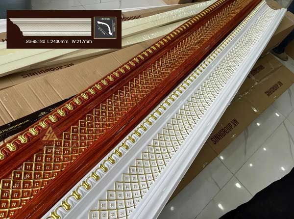 phào máng hắt vân gỗ dát vàng SG-88180