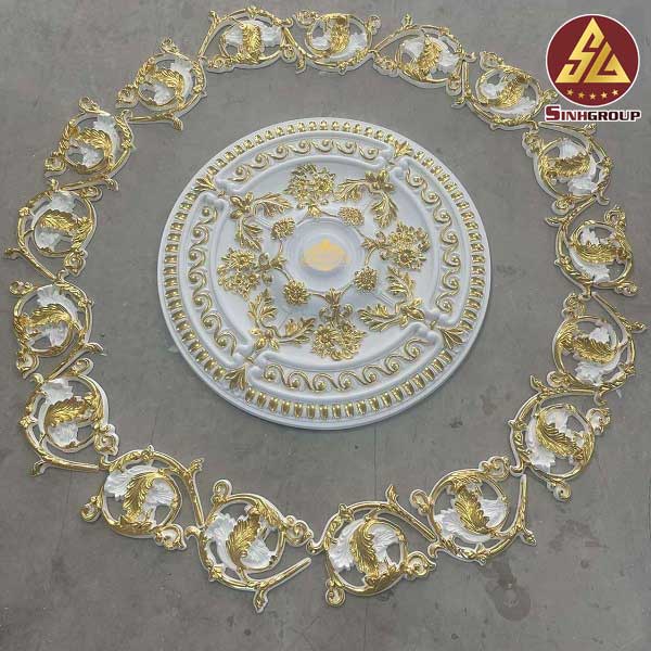 hoa trang trí SG-81163AB kết hợp với mâm trần