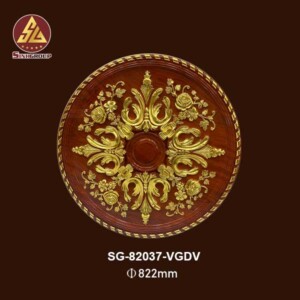 Mâm Trần Trang Trí PU SG-82037-VGDV Vân Gỗ Dát Vàng