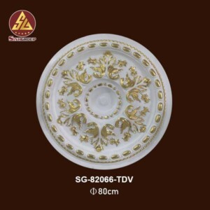 Mâm Trần Trang Trí PU SG-82066-TDV Trắng Dát Vàng