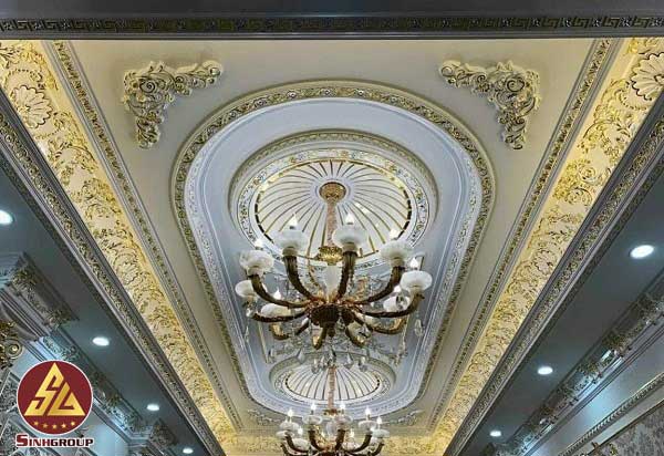 Mâm Vòm Trang Trí Trần dát vàng SG-82111-TDV