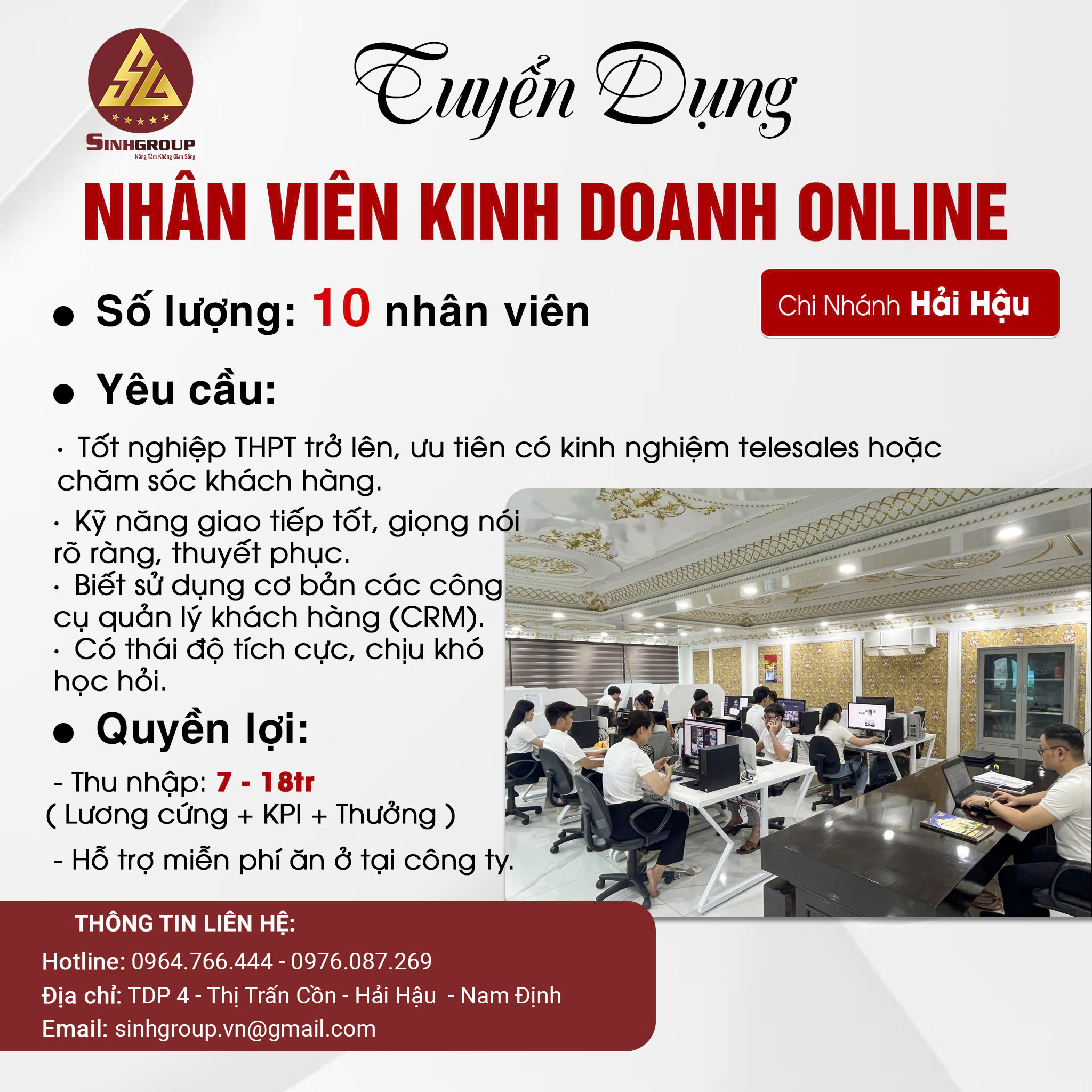Tuyển Dụng Nhân Viên Telesale Tại Hải Hậu – Rời Phố Về Quê, Ổn Định Cuộc Sống Cùng SinhGroup 4 z6596063706312 5f8a3c48c42eb3e5e4bbf8830a33fd6b