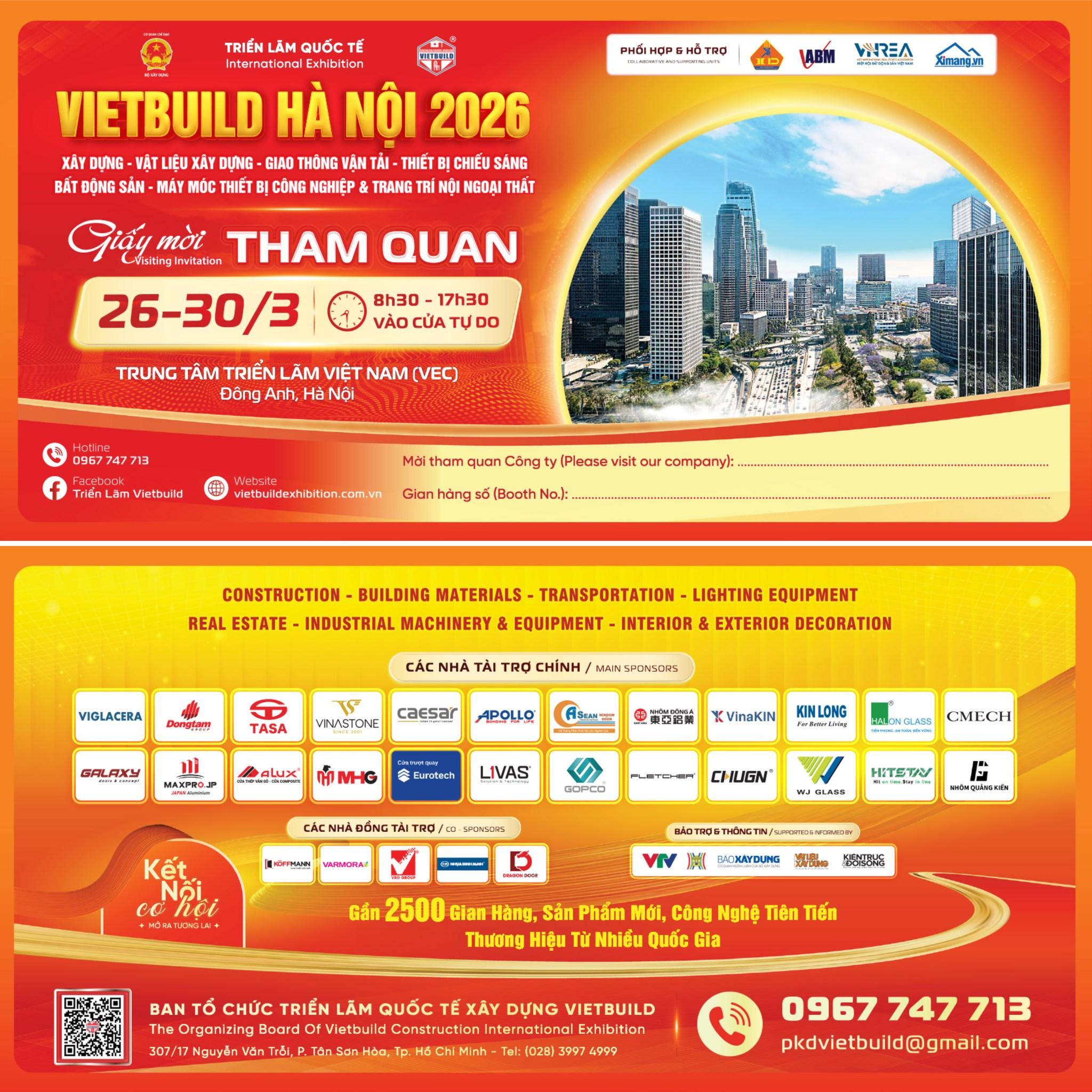 Triển lãm Vietbuild Hà Nội 2026 – Điểm hẹn vàng ngành Xây dựng & Trang trí Nội ngoại thất